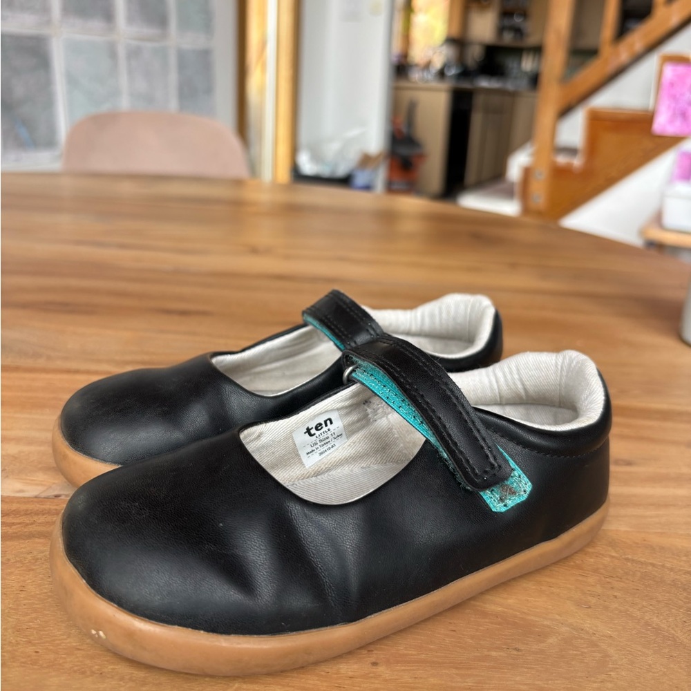 Ten Little Mary Jane Black Leather Shoes